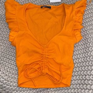 Orange Zara Crop Shirt